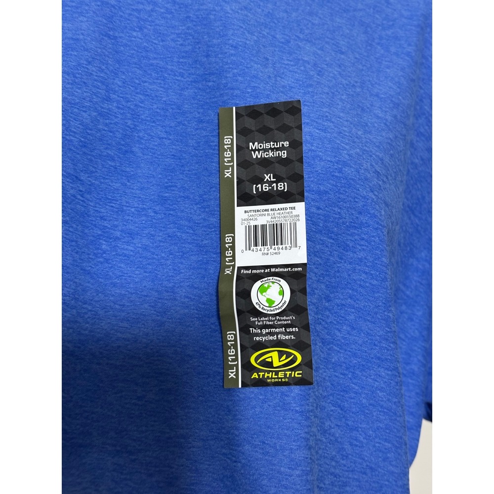 Athletic Works 2-Piece Set Women XL Blue Heather Tee Shorts Moisture Wicking NEW - Picture 7 of 14